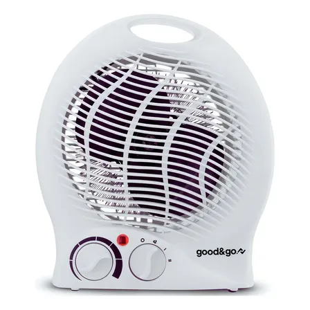 Aquecedor Caloventor Elétrico Good&go 2000w Portátil Com Termostato Branco 220v