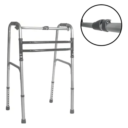 Andador Adulto Articulado Fixo Alumínio 3 Barras Hidrolight SC300 Cor Prateado