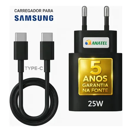 Carregador Super Rápido 25w Para Samsung Galaxy - Dtimp