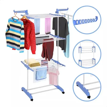 Varal De Chão Grande De Roupas 3 Andares Dobrável Kontuz 170cm