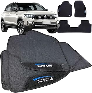 Jogo de Tapete Borracha Automotivo pra Carro Compatível com TCross 2019 2020 2021 2022 2023 2024