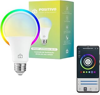 Smart Lâmpada Wi-Fi Positivo Casa Inteligente, Iluminação Branca (Quente e Fria) e RGB (Até 16