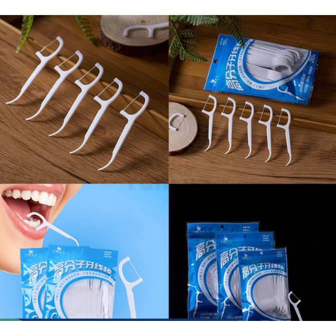 Kit com 50/100/150/200 Unidades de Fio Dental Infantil em Formato de Arco Ultra Fino para uma