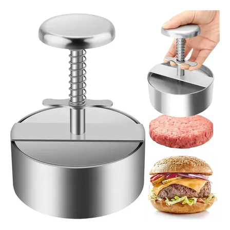 Prensa Hambúrguer Molde Ajustável Aço Inox Antiderrapante