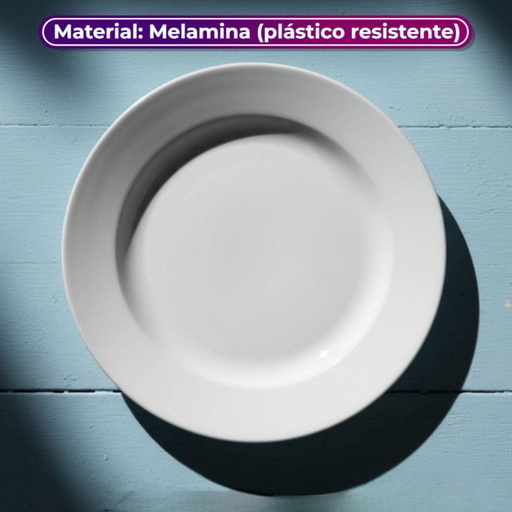 Prato Profissional 23cm em Melamina Leve Resistente Estilo Moderno e Fácil de Higienizar - Bestfer