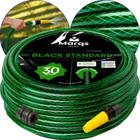 Mangueira Jardim 30 Metros Com Esguicho Trançada Reforçada Flexível 7/16 Anti Dobra Irrigação