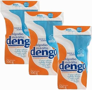 KIT 3 ALGODAO EM ROLO ESTETICA SAUDE DENGO HIGIENE CUIDADOS PESSOAIS 100G