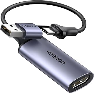 UGREEN Placa de captura de vídeo 4K HDMI para USB-A/USB-C Placa de captura HDMI Full HD 1080P USB