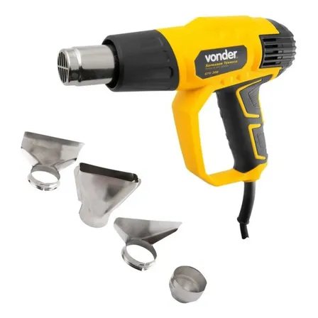 Soprador Térmico Pistola Vonder Ar Quente 3 Estágios 2000w Profissional Acessórios Voltagem Amarelo