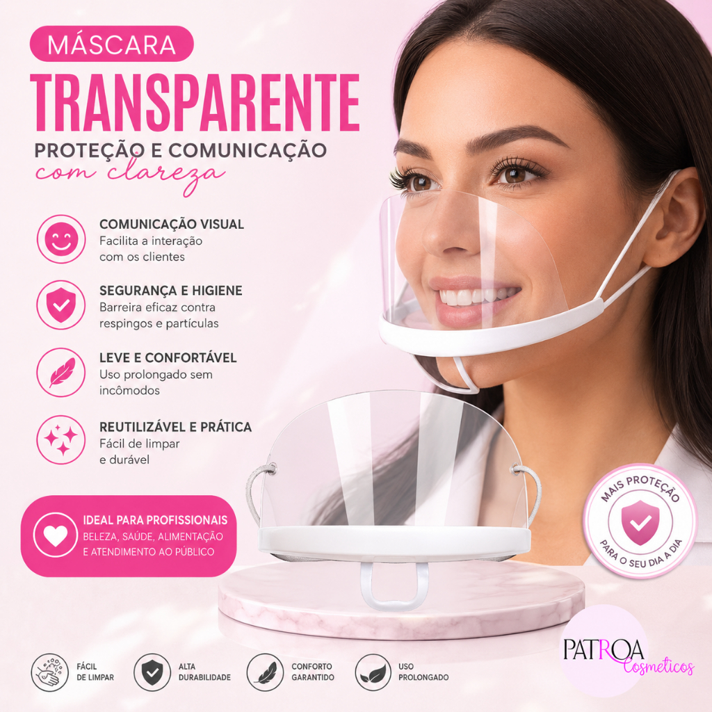 10 Máscaras Acrílica Transparente Estética Maquiagem Manicure