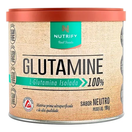 Suplemento Alimentar Glutamine 100% Sabor Neutro 150g Nutrify