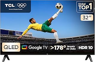 TCL, Smart TV, 32 Polegadas, HD QLED, WiFi, Bluetooth, Google TV, 2 HDMI, HDR10, Dolby Audio, 32S5K
