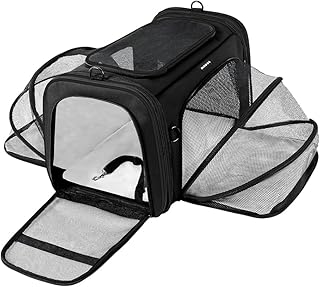 Bolsa Transporte Cão Gato Expansível Avião MADOG Bloom Preto