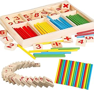 Jogo Educativo de Matematica para crianças,Didatico com Numeros Símbolos e Palitos Coloridos