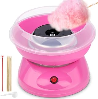 Máquina de Algodão Doce, Mini Máquina de Algodão Doce 220v, Máquina Elétrica de Marshmallow (Rosa),
