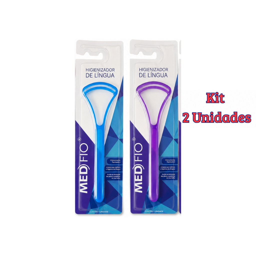 Limpador De Língua Kit 2 Unidades Raspador Higiene Bucal