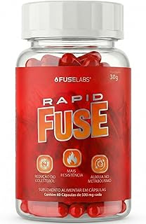 Rapid Fuse Pré Treino e Termogênico (Foguinho) - 60 Cápsulas com Cafeína, Psyllium e Picolinato de