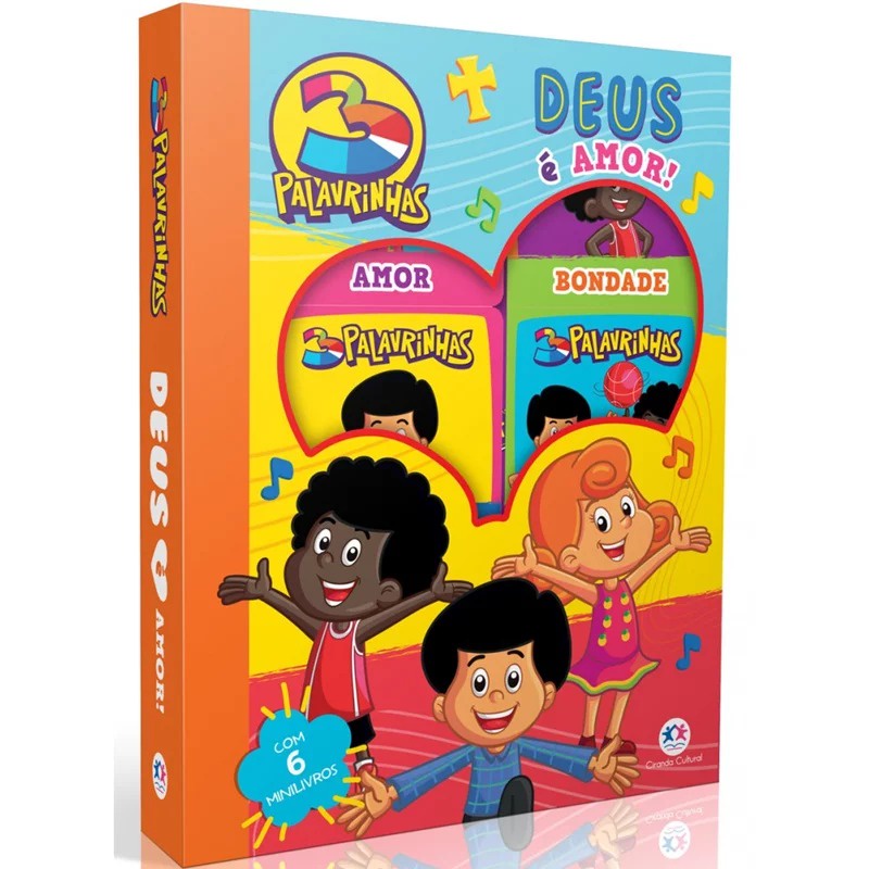 Box com 6 Minilivros 3 Palavrinhas | Deus é amor!