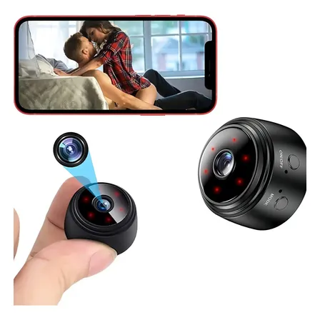 Câmera Escondida Wifi Visão Noturna Áudio 1080p Profissional Cor Preto Vd