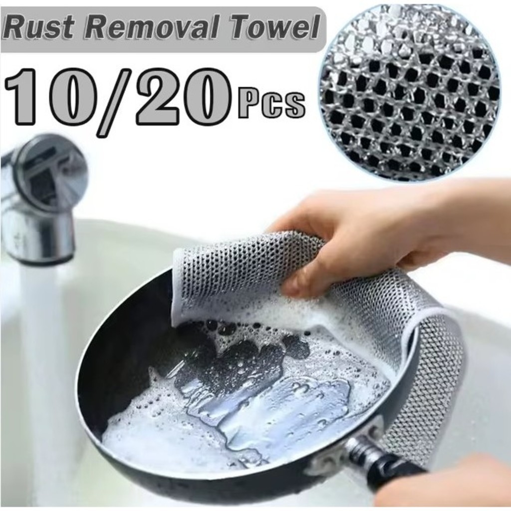 DAGUAN KIT Pano De Limpeza De Arame Metálico Malha Não Oleosa Fogão De Cozinha Prato & Panelas
