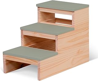 Casa Decoratta Escada Decorativa de Madeira Pinus com MDF Laqueado 3 Andares para Quarto e Banheiro