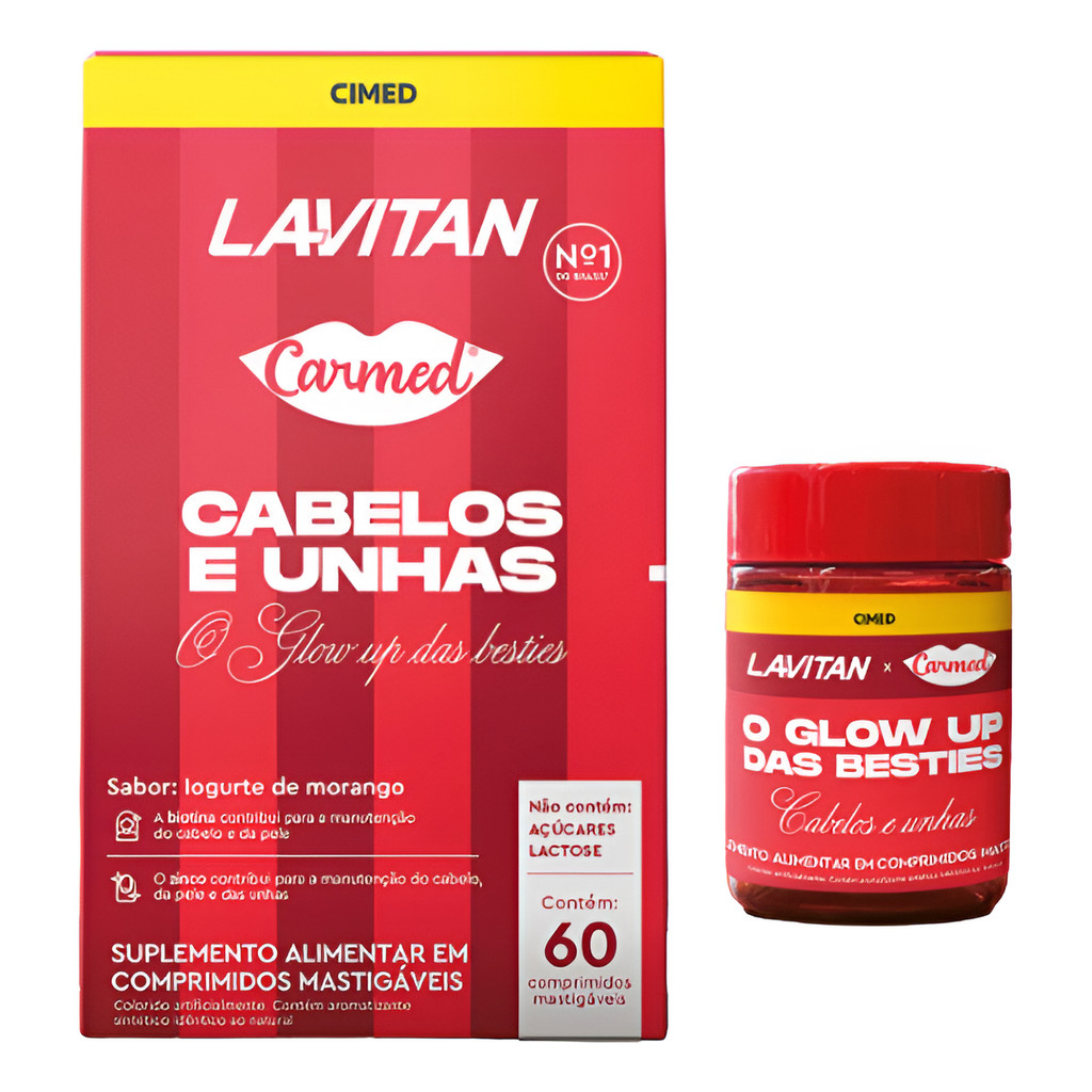 Lavitan Carmed Cabelos E Unhas 60cps | Vitamina Mastigável