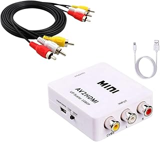 Conversor HDMI para RCA, HDMI para AV, 1080p HDMI Mini RCA adaptador conversor de áudio e vídeo