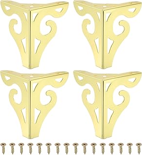 PATIKIL Pernas de móveis vazadas de 12 cm, conjunto de 4 pés de sofá triangulares de metal modernos