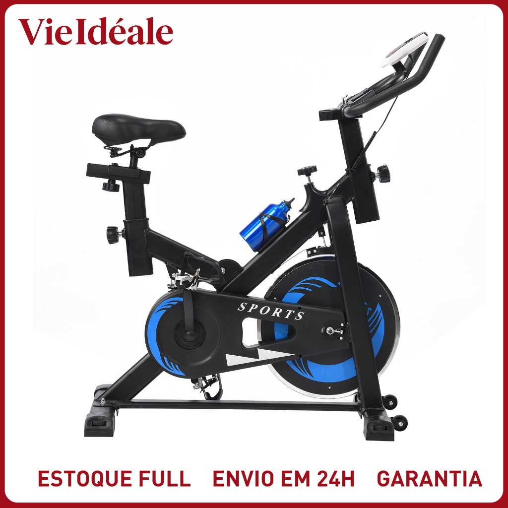 Bicicleta Spinning Profissional 15kg Roda Inércia - Suporta 150kg  | Display Digital | Silenciosa |