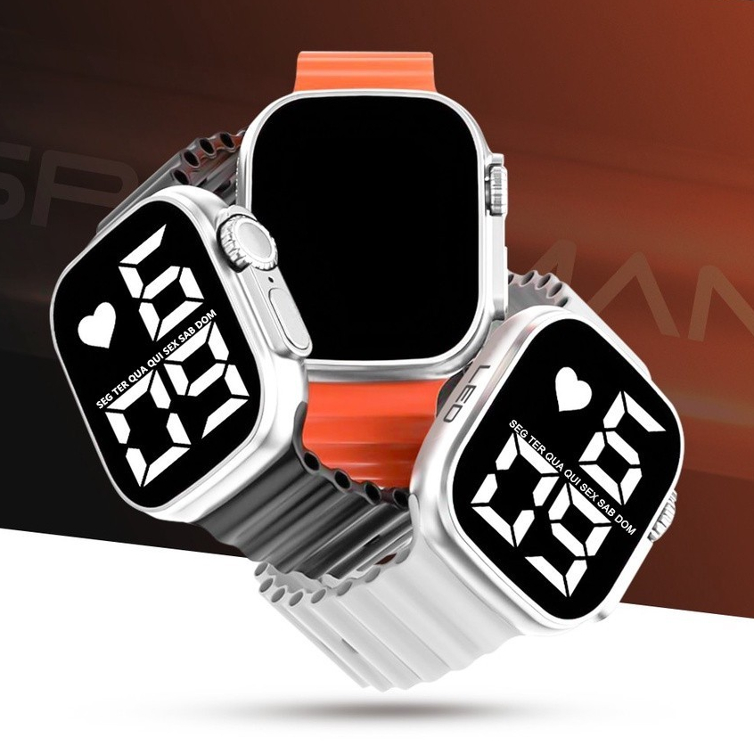 Relógio À Prova D'água LED Digital de Pulso Esportivo feminino Masculino Ultra9 Esporte Pulseira De