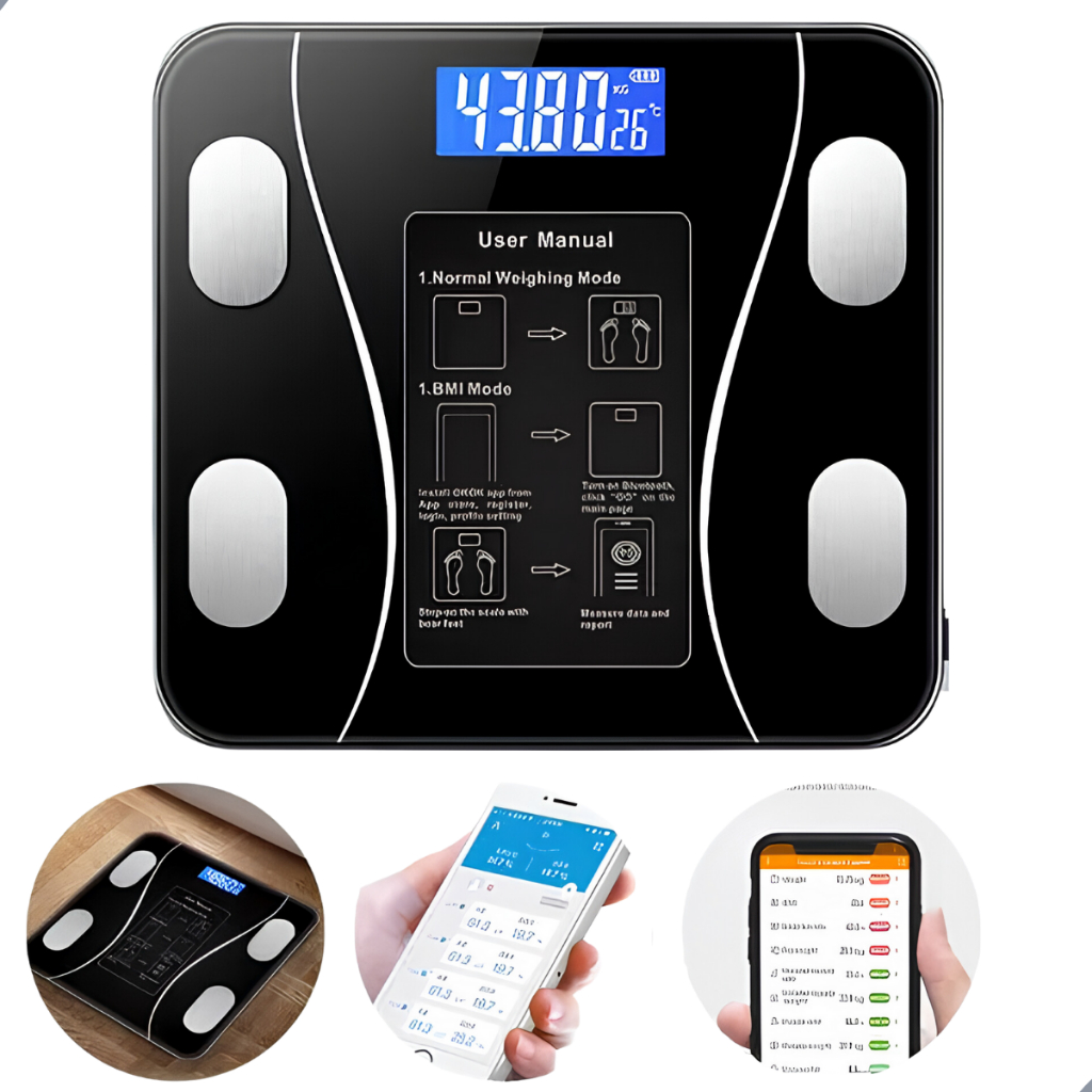 Balança Digital Corporal de Bioimpedância 180 kg Com Memória