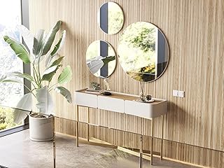 Kit 3 Espelhos Decorativos Redondos de 19 a 59cm para Decoração, Casa, Banheiro, Sala, Maquiagem