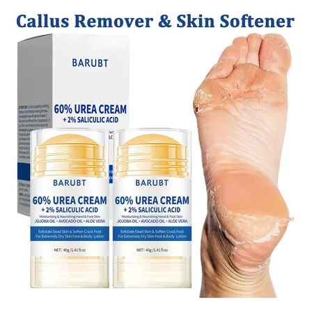 Kit 2 Bastões Creme Ureia 60% Com Ácido Salicílico 40g Neutra