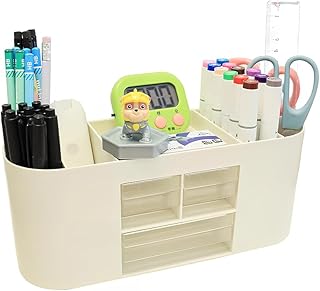 Organizador de mesa com 7 compartimentos e 3 gavetas, organizador de maquiagem de plástico, suporte