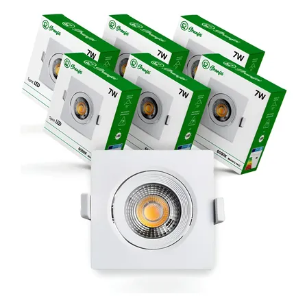 Kit 10 Spot Luminária 7w Qd Rd Frio 6500k Quente 3000k
