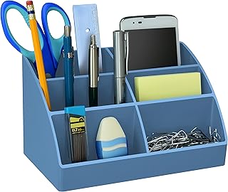 Acrimet Organizador de Mesa com 6 Divisórias – Porta Lápis, Canetas, Blocos e Acessórios de