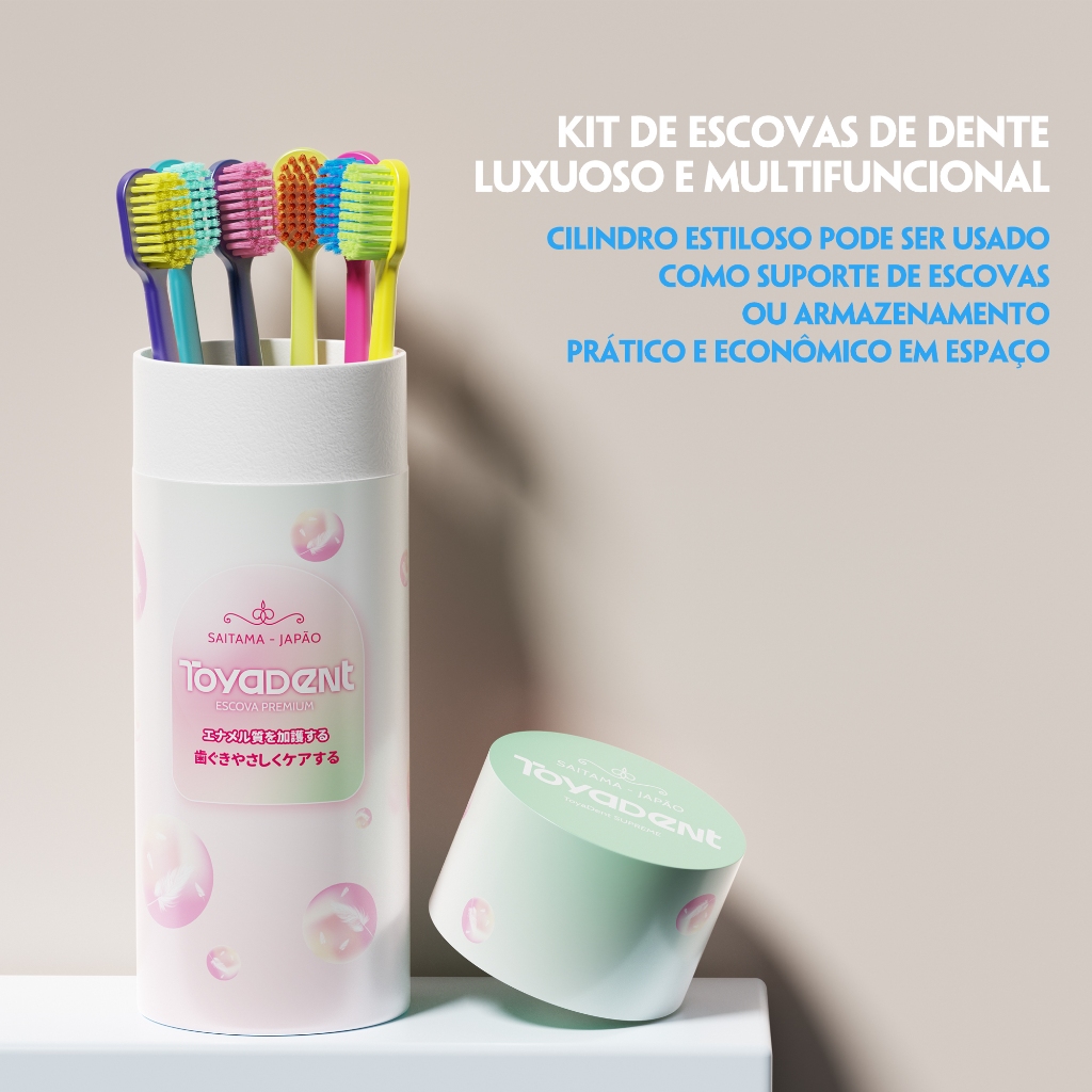 Toyadent 4000+Nano Escova de dentes macia Gengivas sensíveis adequadas com tubo de armazenamento