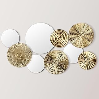 Blulu 9 peças de decoração de casa de metal multi metal decoração de parede decorativa espelho
