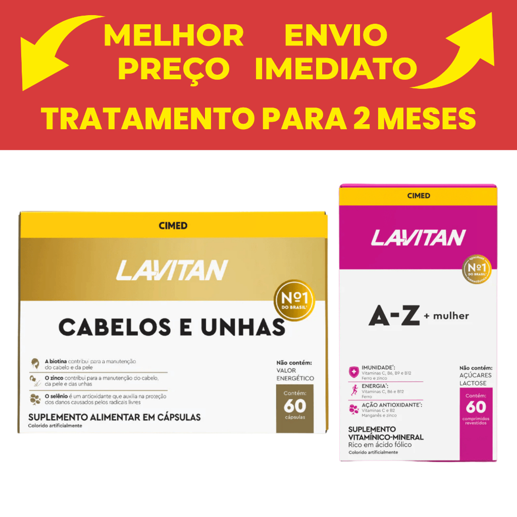 Lavitan Hair Cabelos e Unha  com 60 Cápsulas + 1 Lavitan Mulher com 60 cápsulas- Cimed