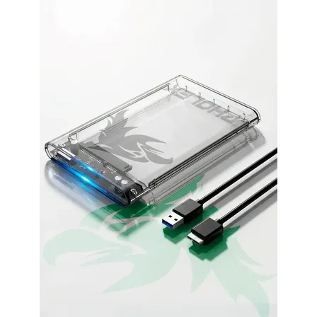 Case Hd Externo Usb 3.0 Transparente Para Hd/ssd Sata 2,5  Pholex Gaveta Adaptador Portátil