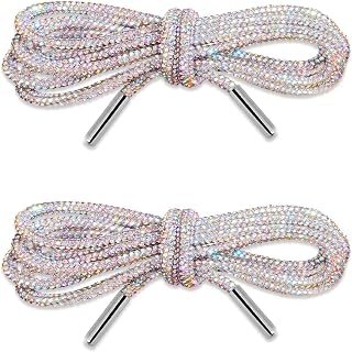 Cadarços de Corda Cristal Brilhante Decorados com Strass Acessório Moda para Sapatos e Roupas Ideal