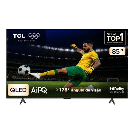Smart Tv Tcl 85 Polegadas Qled 4k P7k Wifi Bluetooth Google Tv Hdr10+ Dolby Atmos Dolby Vision 85p7k