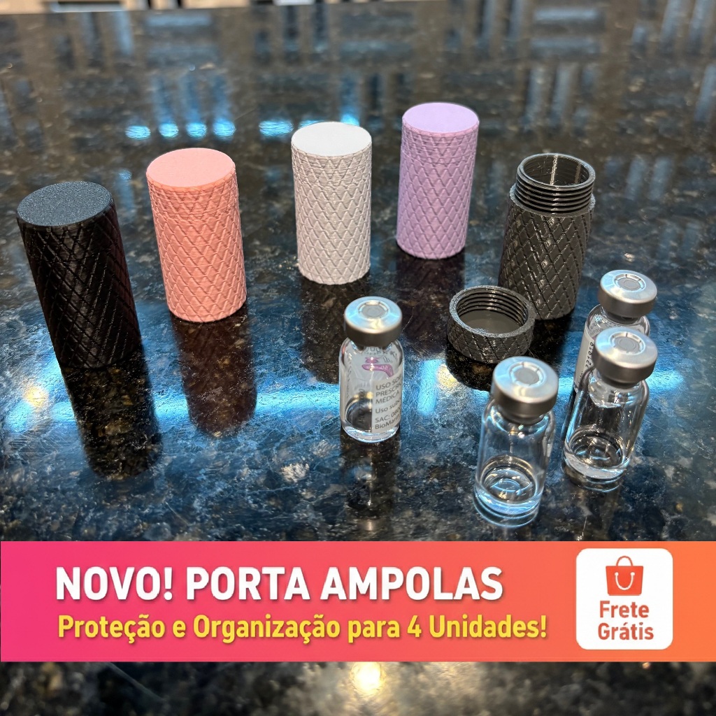 Kit 2 Porta Ampola Única Case Protetor Discreto Individual Enfermagem e Viagem Resistente
