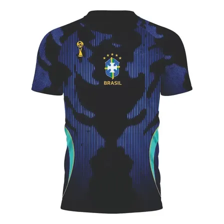 Camisa Camiseta Brasil Unissex Seleção Azul Escuro Premium Azul-escuro M
