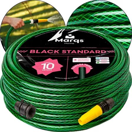 Mangueira De Jardim 10m Metros Com Esguicho Trançada Reforçada Flexível 7/16 Anti Dobra Irrigação