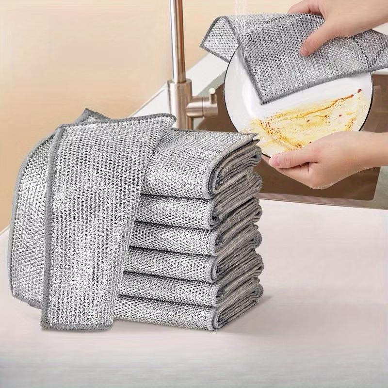 KIT 24/15/6/3 Panos De Limpeza Aço Premium Reutilizável Área Panela Fogão Toalha Louça