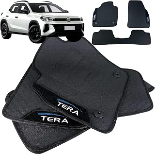 Jogo de Tapete Borracha Automotivo pra Carro Compatível com Tera 2025 2026 Com Logo Bordado