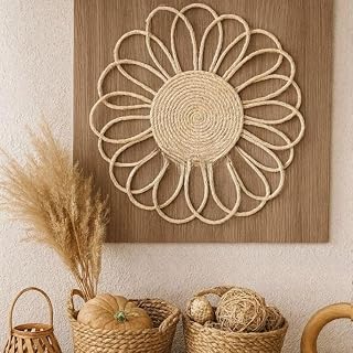 MANDALA FLOR G decoração de parede rústica, decoração casa, decoração boho, enfeite sisal/NATURAL.
