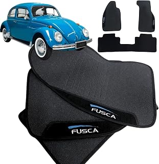 Jogo de Tapete Borracha Automotivo para Carro Compatível com Fusca 1956 Á 1996 (Todos os anos) Com