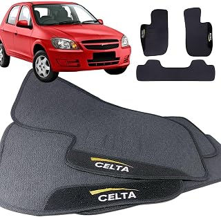 Jogo de Tapete Borracha Automotivo pra Carro Compatível com Celta 2000 2001 2002 2003 2004 2005